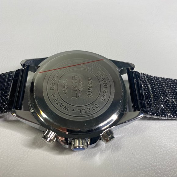 🆕️Mens Chrono Watch Black/Silver Quarts NIB w/paperwork - Picture 5 of 5